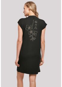 F4NT4STIC Damen Shirtkleid "Japan Flower", schwarz, casual, Gr. S, Obermaterial: 100% Baumwolle, Kleider, Print