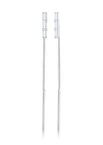 Elli Premium Damen Paar Ohrhänger "Topas Rechteck Durchzieher 925 Silber", OneSize,mit Steinen, Silber 925 (Sterlingsilber), silber, Silber 925