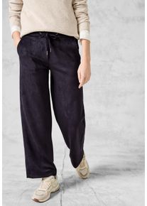 Street One Damen Lederimitathose, grau, casual, Gr. L, unifarben, Stoff, 95% Polyester, 5% Elasthan, Hosen, High Waist