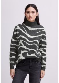 Damen Strickpullover, grau, casual, Gr. 34, STREET ONE STUDIO, Jacquardmuster, Stoff, Web, Feinstrick, 33% Polyester, 31% Polyacryl, 24% Baumwolle,