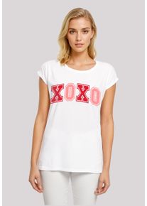 F4NT4STIC Damen T-Shirt "xoxo Varsity College Valentinstag", weiß, casual, Gr. XXL, Obermaterial: 100% Baumwolle, Shirts, Premium Qualität