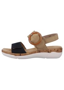 Remonte Damen Keilsandalette, Gr. 37, blau, Nubukleder, Nubuklederimitat, klassisch, Schuhe, Sommerschuh, Riemchensandale, praktische Klettverschlüsse