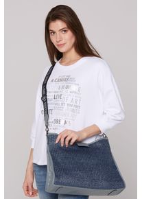 SOCCX Damen Hobo, blau, Materialmix, unifarben, Taschen, mit 2 offenen Innenfächern