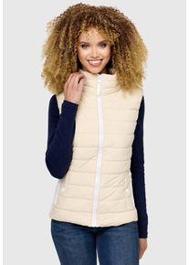 Marikoo Damen Steppweste "Reimii", beige, Gr. M, Obermaterial: 100% Polyester;Seitliches Obermaterial: 95% Polyester, 5% Elasthan; Innenmaterial: