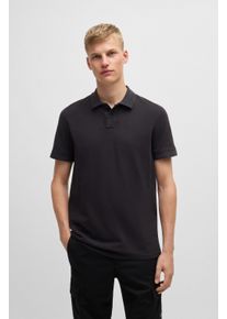 BOSS Orange Herren Poloshirt "Prime", schwarz, casual, Gr. XXL, unifarben, Jersey, Obermaterial: 100% Baumwolle, Shirts, mit Polokragen