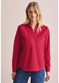 Cecil Damen Langarmbluse, rot, casual, Gr. XXL, unifarben, Web, 100% Baumwolle, Blusen, mit Turn-Up Funktion
