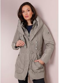 Damen Daunenjacke, grau, Gr. 36, CREATION L PREMIUM, unifarben, 100% Polyester, Füllung:90% Daunen, 10% Federn, Jacken