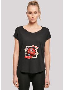 F4NT4STIC Damen T-Shirt "Lips like sugar retro fashion Valentinstag", schwarz, casual, Gr. XS, Obermaterial: 100% Baumwolle, Shirts, Premium Qualität