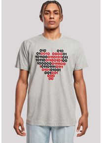 F4NT4STIC Herren T-Shirt "I love you 01001001 Binary Code Herz Valentinstag", grau, casual, Gr. XXL, Obermaterial: 100% Baumwolle, Shirts, Premium