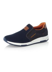 Rieker Herren Slip-On Sneaker, Gr. 45, blau, Textil, Lederimitat, sportlich, Schuhe, Casual Slipper, Freizeitschuh, Schlupfschuh mit Kontrastnaht
