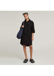 G-Star Raw G-STAR Damen Shirtkleid "Shirt Dress", schwarz, casual, Gr. L, unifarben, Web, Obermaterial: 93% Viskose, 7% Polyester, Kleider, mit krempelbaren