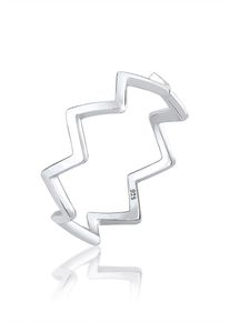 Elli Damen Fingerring "Zick Zack Design 925 Sterling Silber", 52mm, ohne Stein, Silber 925 (Sterlingsilber), 5mm, silber, Silber 925