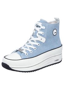 Rieker Damen Sneaker, Gr. 39, weiß, Textil, Lederimitat, sportlich, Schuhe, Plateau, High Top-Sneaker, Schnürschuh in veganer Verarbeitung