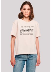 F4NT4STIC Damen T-Shirt "Valentine Herz Hugs Kisses Love Flowers Joy", pink, casual, Gr. S, Obermaterial: 100% Baumwolle, Shirts, Premium Qualität