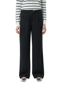 comma, COMMA Damen Bundfaltenhose, blau, casual, Gr. 34, unifarben, Web, Obermaterial: 100% Polyester, Hosen, mit Gürtel