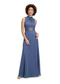 Vera Mont Damen Abendkleid "Vera Mont Abendkleid rückenfrei", blau, Gr. 36, Chiffon, Obermaterial: 100% Polyester recycelt., Kleider, Aufgesteppte