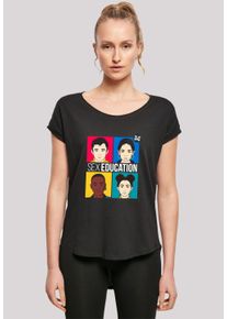 F4NT4STIC Damen T-Shirt "Sex Education Teen Illustrated Netflix TV Series", schwarz, casual, Gr. L, Obermaterial: 100% Baumwolle, Shirts, Premium