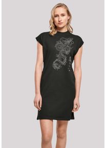 F4NT4STIC Damen Shirtkleid "Drachen", schwarz, casual, Gr. S, Obermaterial: 100% Baumwolle, Kleider, Print