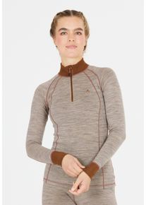 WHISTLER Damen Funktionsshirt "Candee", grau, casual, Gr. 46, mehrfarbig, 45% Wolle, 45% Polyester, 10% Elasthan, Shirts, mit praktischem