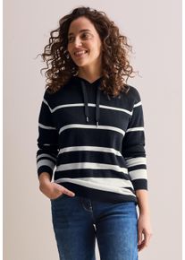 Cecil Damen Strickpullover, blau, casual, Gr. M, gestreift, Web, 60% Baumwolle, 40% Viskose, Pullover, Feinstrick