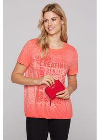 SOCCX Damen Geldbörse, rot, casual, bedruckt, Polyurethan, Kleinlederwaren, Logo-Print