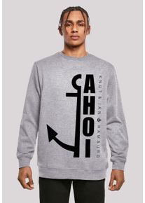 F4NT4STIC Herren Kapuzenpullover "Ahoi Anker Knut & Jan Hamburg", grau, casual, Gr. XXXL, Obermaterial: 50% Baumwolle, 50% Polyester, Pullover, Print