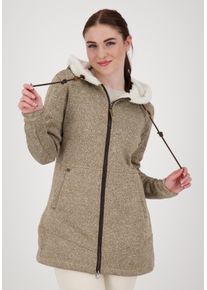 LPO Damen Fleecejacke "KENNEWICK II LONG", braun, casual, Gr. 40, 100% Polyester, Jacken, mit Kapuze und weichem Fleece gefüttert
