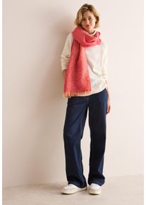 Cecil Damen Schal, rot, casual, unifarben, Stoff, 100% Polyester, Modetücher, mit Fransen am Saum
