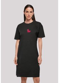 F4NT4STIC Damen Shirtkleid "Ente Magenta", schwarz, casual, Gr. L, Obermaterial: 100% Baumwolle, Kleider, Print