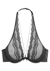 Damen Neckholder-BH, LASCANA Belle Affaire, Gr. 80, schwarz, Spitze, Obermaterial: 80% Polyamid, 10% Elasthan, 10% Polyester, sexy, BHs, mit