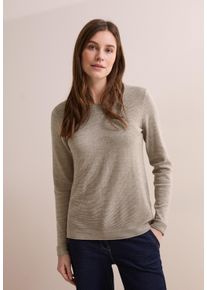 Cecil Damen Strickpullover, beige, casual, Gr. XXL, unifarben, Web, 60% Baumwolle, 40% Polyester, Pullover, im soften Baumwoll-Mix