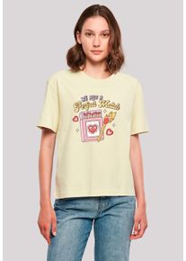 F4NT4STIC Damen T-Shirt "We Are A Perfect Match Love", gelb, casual, Gr. S, Obermaterial: 100% Baumwolle, Shirts, Premium Qualität