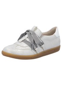 Rieker Damen Slip-On Sneaker, Gr. 36, weiß, Lederimitat, metallic, sportlich, Schuhe, Slipper, Halbschuh, Freizeitsneaker mit modischem Schnürelement