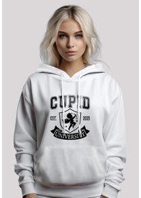 F4NT4STIC Damen Kapuzenpullover "Cupid University Valentinstag", weiß, casual, Gr. 5XL, Obermaterial: 65% Baumwolle, 35% Polyester, Pullover, Premium