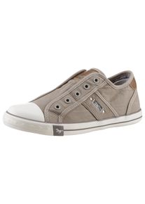 Mustang Shoes Damen Slip-On Sneaker, Gr. 45, grau, Textil, Lederimitat, sportlich, Schuhe, Slipper, Sommerschuh, Freizeitschuh mit praktischem