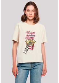 F4NT4STIC Damen T-Shirt "Anti Valentinstag Fries before guys", weiß, casual, Gr. L, Obermaterial: 100% Baumwolle, Shirts, Premium Qualität