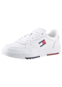 Tommy Jeans Herren Sneaker "TJM RETRO ESS", Gr. 46, weiß, Leder, Lederimitat, sportlich, Schuhe, mit TOMMY Markenlogo, Freizeitschuh, Halbschuh,