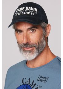 CAMP DAVID Damen Baseball Cap, blau, casual, bestickt, Baumwolle, Caps, mit Klett-Verschluss