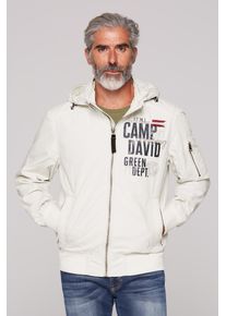 CAMP DAVID Herren Outdoorjacke, grau, casual, Gr. S, bestickt, Material: 100% Baumwolle, Futter: 100% Polyester, Jacken, mit Ärmeltasche