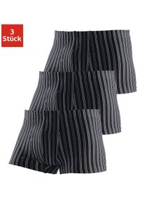 Le Jogger Herren Boxer "Boxershorts für Herren", Gr. 3, schwarz, Jersey, Obermaterial: 90% Baumwolle, 5% Elasthan, 5% Polyester, gestreift,