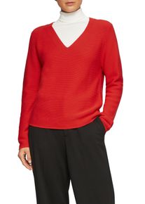 s.Oliver Damen Strickpullover, rot, casual, Gr. 36, unifarben, Strick, Obermaterial: 60% Baumwolle, 40% Polyacryl, Pullover, mit V-Ausschnitt
