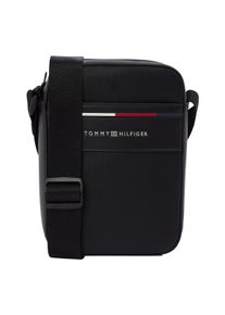 Tommy Hilfiger Damen Umhängetasche "TH FOUNDATION MINI REPORTER", schwarz, Lederimitat, Taschen, Men Messanger Bag, Schultertasche mit farbigen