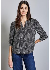 Street One Damen Langarmbluse, lila, casual, Gr. 40, bedruckt, Stoff, 100% Viskose, Blusen, aus softer Viskose