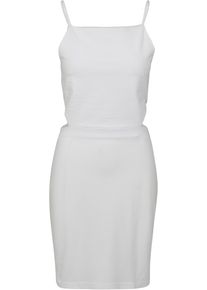 Urban Classics Damen Shirtkleid "Urban Classics Damen Ladies Short Spaghetti Pique Dress", weiß, klassisch, Gr. XL, unifarben, 100% Baumwolle, Kleider