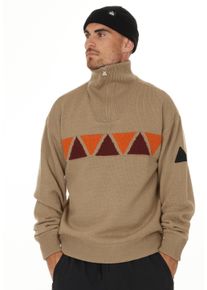 SOS Herren Strickpullover "Aboda", beige, casual, Gr. S, mehrfarbig, 50% Polyester, 50% Wolle, Pullover, mit winddichter Innenschicht