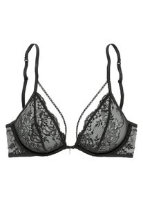 Vivance Damen Bügel-BH, Gr. 75, schwarz, Microtouch, Obermaterial: 90% Polyamid, 10% Elasthan, feminin, BHs, aus dezent transparenter Spitze, Dessous