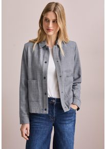 Cecil Damen Blouson, blau, casual, Gr. XS, unifarben, Stoff, Obermaterial: 53% Polyester, 43% Viskose, 4% Elasthan; Futter: 100% Polyester, Jacken,