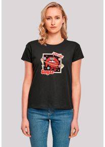 F4NT4STIC Damen T-Shirt "Lips like sugar retro fashion Valentinstag", schwarz, casual, Gr. M, Obermaterial: 100% Baumwolle, Shirts, Premium Qualität