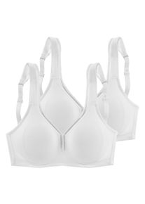 Petite Fleur Damen T-Shirt-BH, Gr. 80, weiß, Jersey, Obermaterial: 93% Baumwolle, 7% Elasthan, klassisch, BHs, ohne Bügel aus Baumwolle, Basic Dessous