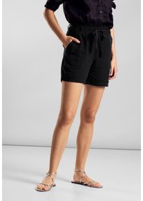 Street One Damen Shorts, schwarz, casual, Gr. 32, unifarben, Stoff, 100% Viskose, Hosen, High Waist